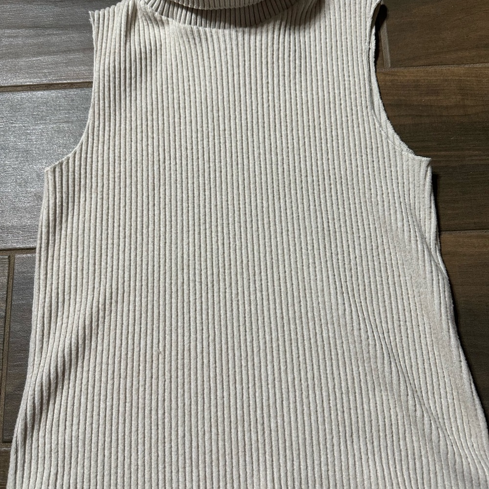 Zara Ribbed Cream Tank Top